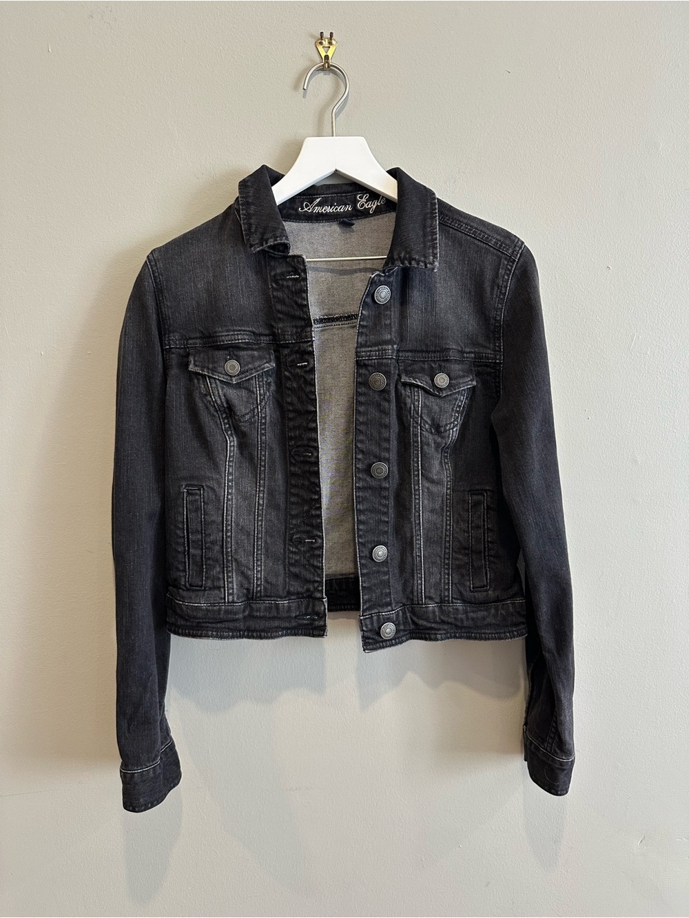 American Eagle Classic Black Denim Jacket
